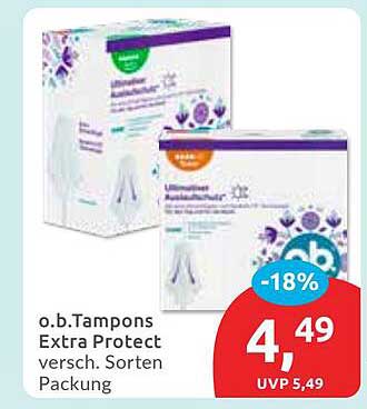 o.b. Tampons Extra Protect, verschiedene Sorten, Packung
