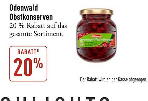 Odenwald Obstkonserven – 20% Rabatt auf das gesamte Sortiment