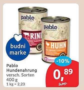 Pablo Hundenahrung 400 g - Verschiedene Sorten zum Vorteilspreis