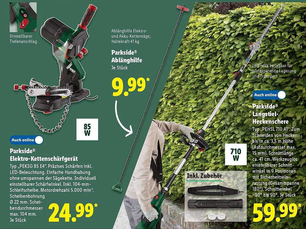 Parkside® Ablänghilfe und Parkside® Langstiel-Heckenschere