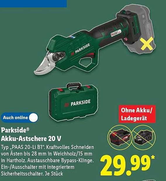 PARKSIDE® Akku-Astschere 20 V