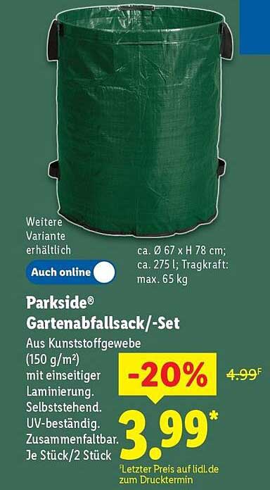 Parkside® Gartenabfallsack/-Set