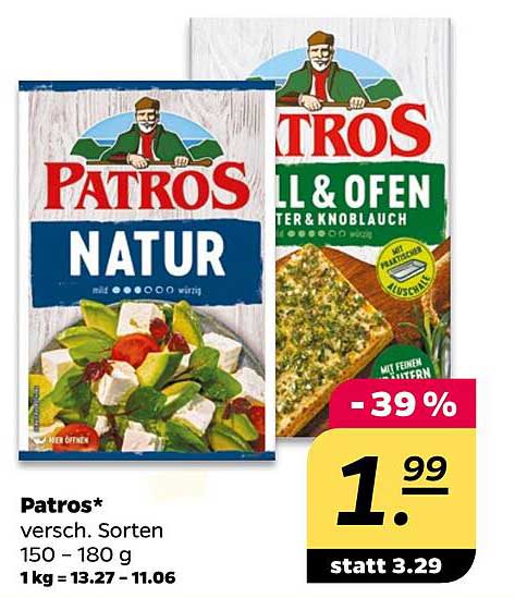Patros verschiedene Sorten, 150 - 180 g