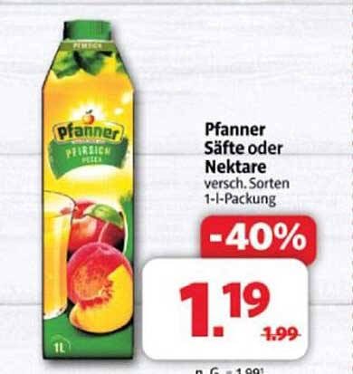 Pfanner Säfte oder Nektare 1-L-Packung
