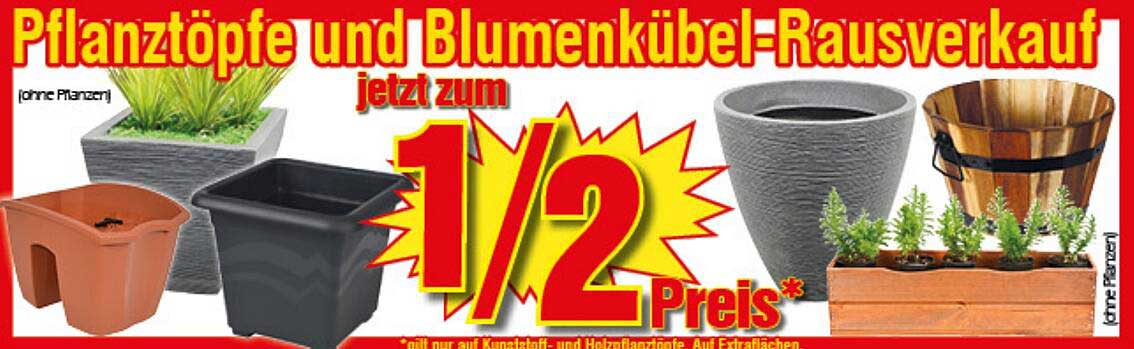Pflanztöpfe und Blumenkübel-Rausverkauf jetzt zum 1/2 Preis