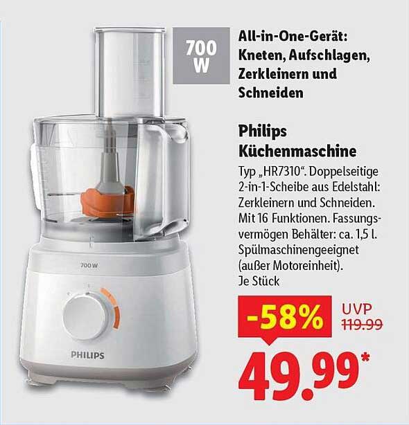 Philips Küchenmaschine HR7310 - All-in-One-Gerät für Ihre Küche