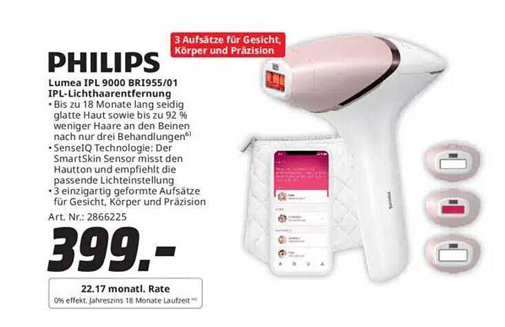 Philips Lumea IPL 9000 BR1955/01 IPL-Lichthaarentfernung