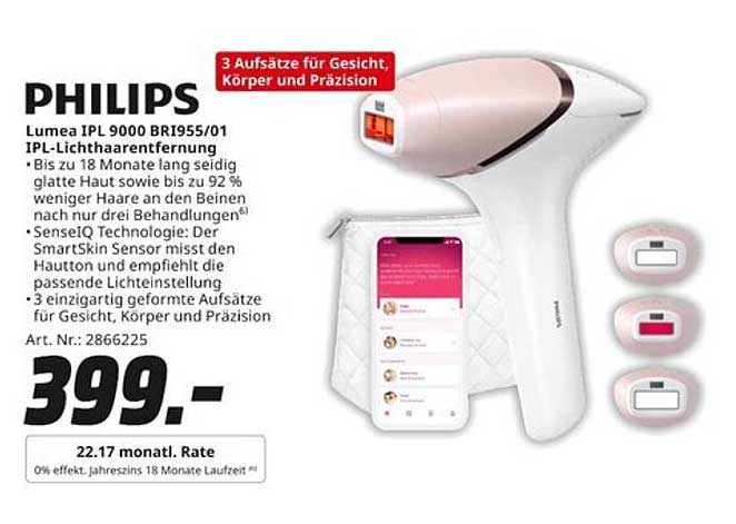 Philips Lumea IPL 9000 BR1955/01 IPL-Lichthaarentfernung