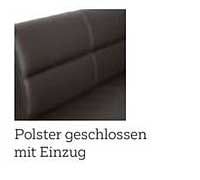 Polster geschlossen mit Einzug