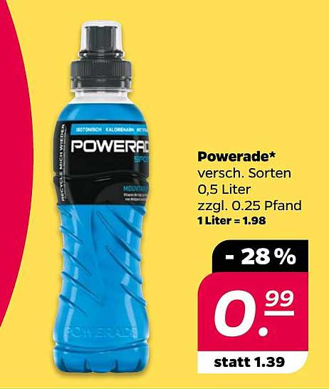 Powerade* 0,5 Liter - verschieden Sorten