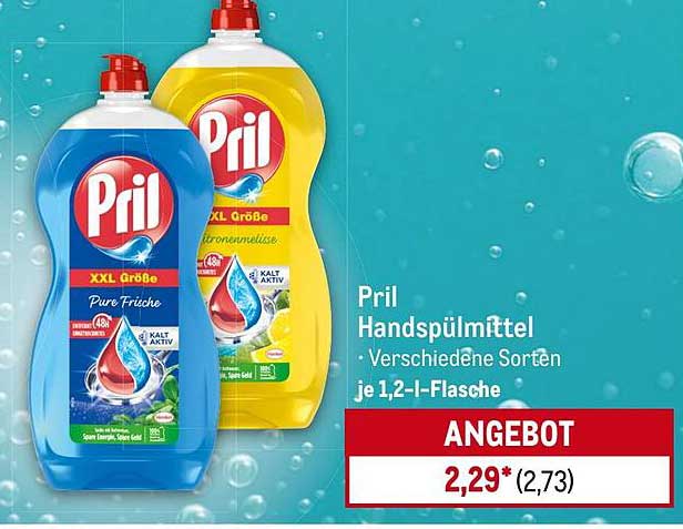 Pril Handspülmittel - Verschiedene Sorten je 1,2 l-Flasche