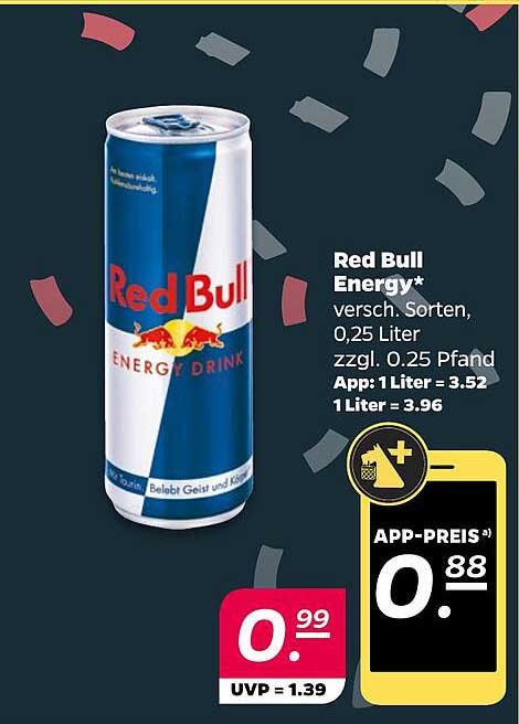 Red Bull Energy Drink 0,25 Liter - Mehr Energie für weniger Geld!