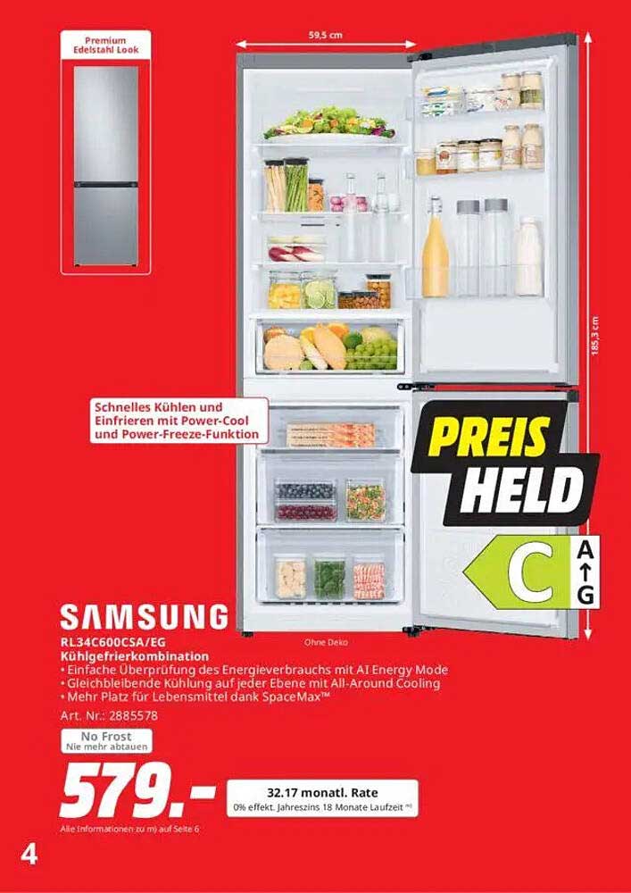 Samsung RL34C600CSA/EG Kühlgefrierkombination