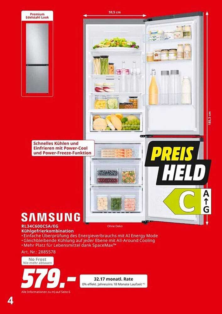 Samsung RL34C600CSA/EG Kühlgefrierkombination