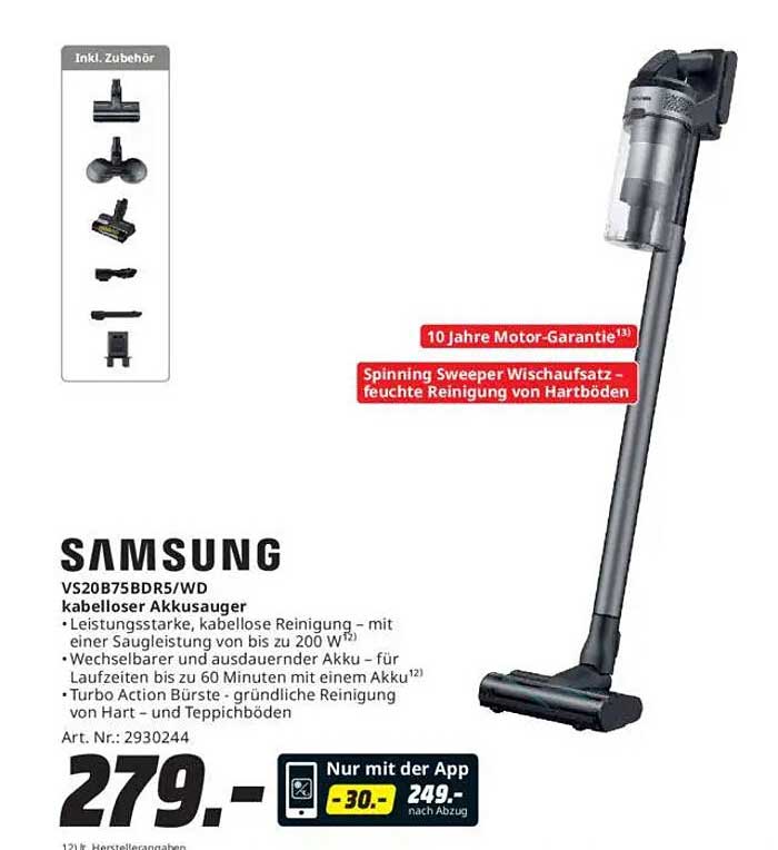 Samsung VS20B75BDR5/WD kabelloser Akkusauger