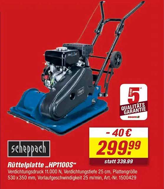 Scheppach Rüttelplatte „HP1100S“