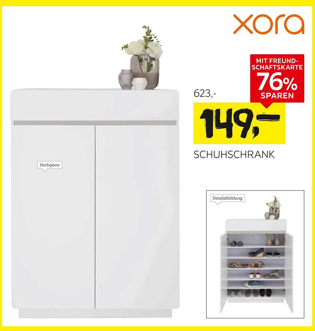 Schuhschrank xora – Hochglanz für 149,– €