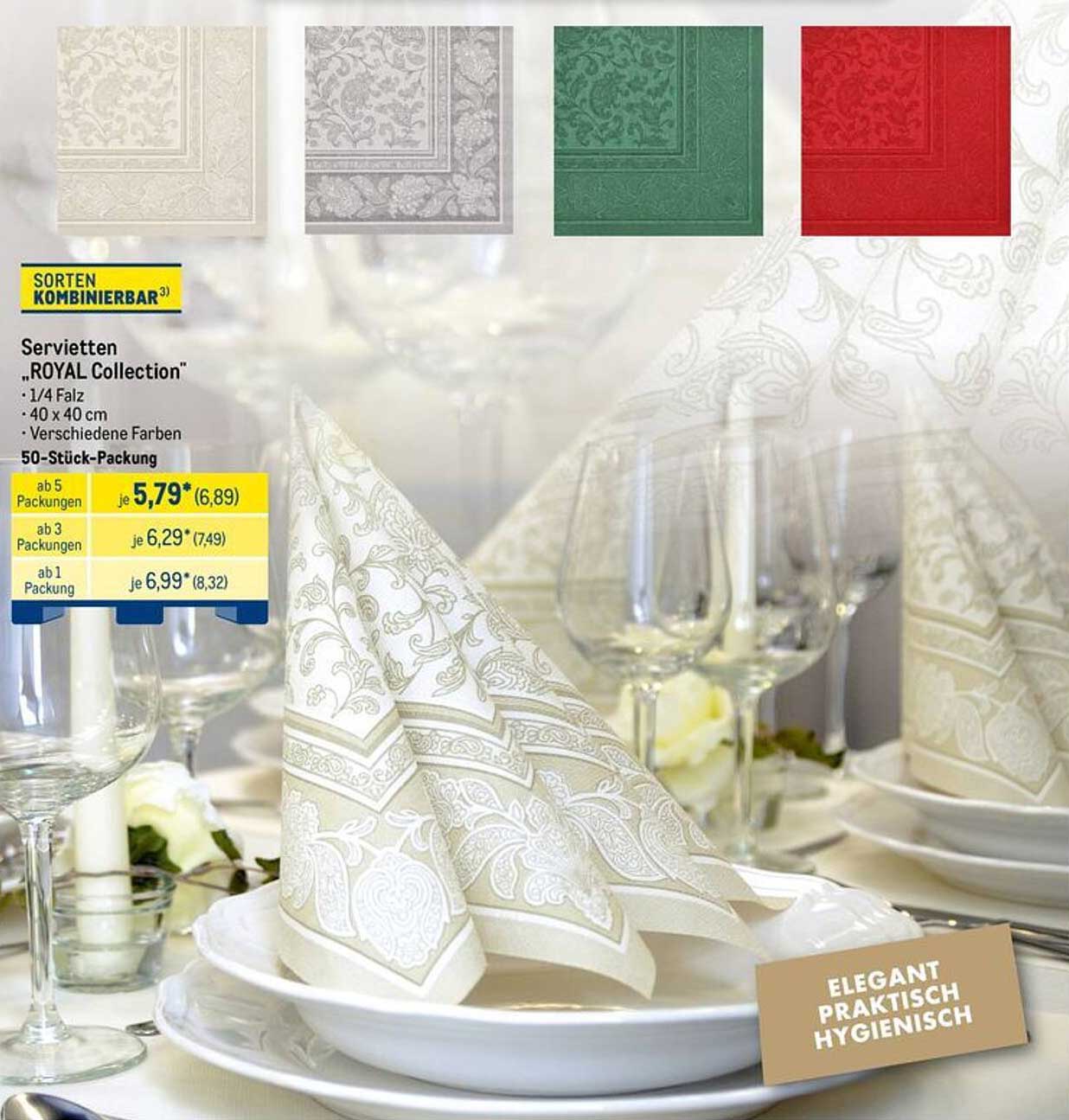 Servietten „ROYAL Collection“ – 50-Stück-Packung
