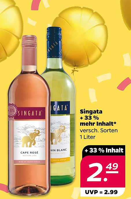 Singata Wein 1 Liter, verschiedene Sorten (Cape Rosé und Chenin Blanc)