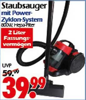 Staubsauger mit Power-Zyklon-System 800W, Hepa-Filter