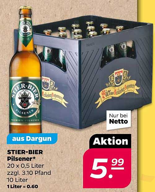 STIER-BIER Pilsener 20 x 0,5 Liter