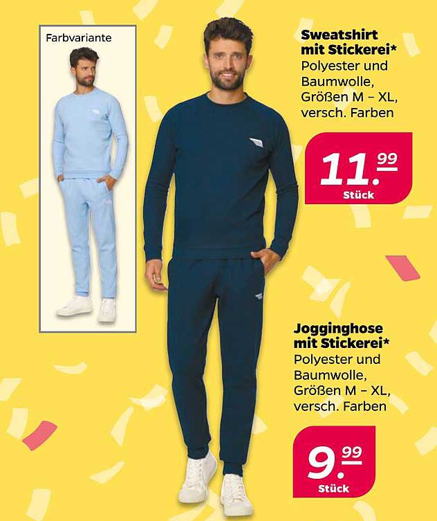 Sweatshirt mit Stickerei und Jogginghose mit Stickerei