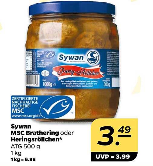 Sywan MSC Brathering oder Heringsröllchen 500 g