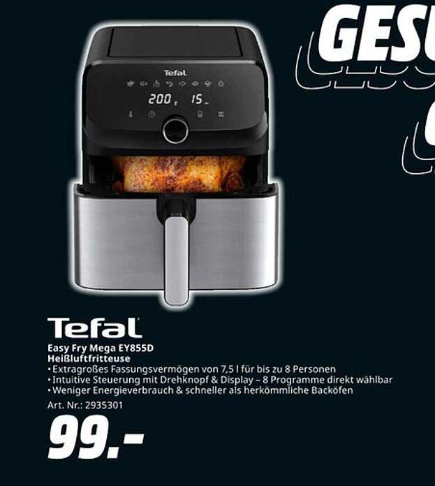 Tefal Easy Fry Mega EY855D Heißluftfritteuse