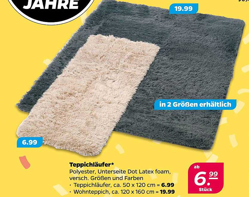 Teppichläufer* Polyester, Unterschicht Dot Latex foam, verschiedenen Größen und Farben