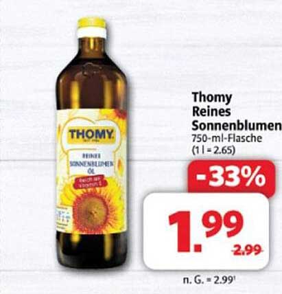Thomy Reines Sonnenblumenöl 750-ml-Flasche
