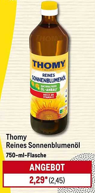 Thomy Reines Sonnenblumenöl 750-ml-Flasche