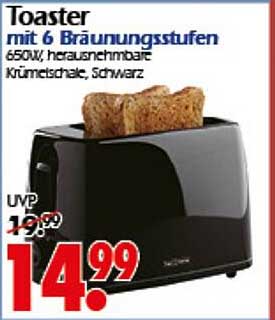 Toaster mit 6 Bräunungsstufen