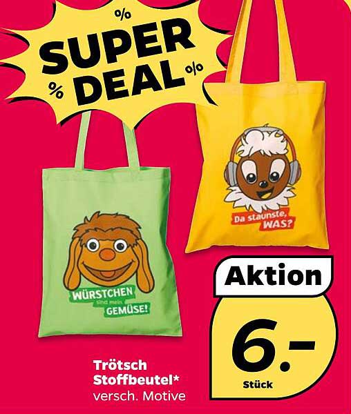 Trötsch Stoffbeutel – Verschiedene Motive zum Superpreis!