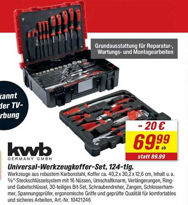 Universal-Werkzeugkoffer-Set, 124-tlg.