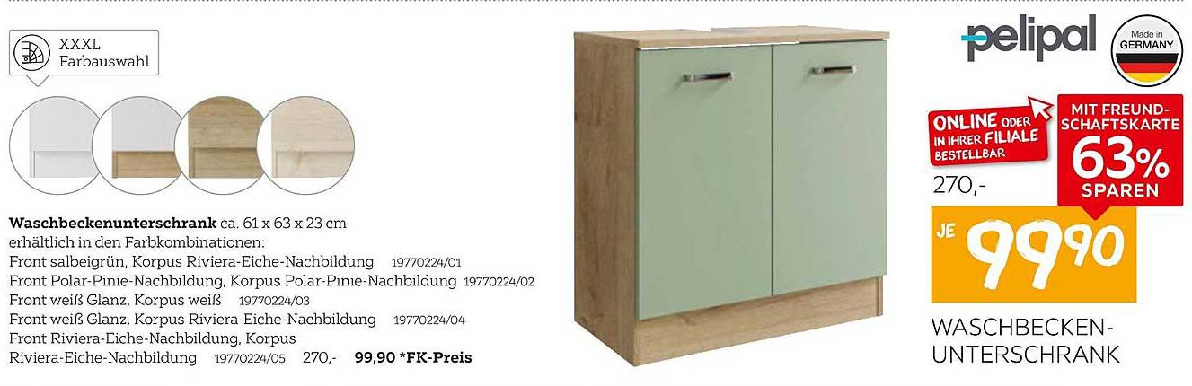Waschbeckenunterschrank von pelipal für nur 99,90 €