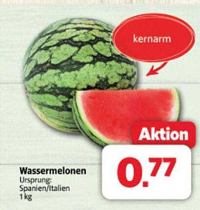 Wassermelonen - kernarm, 1 kg aus Spanien/Italien