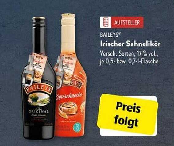 Bailey&amp;#39;s® Irischer Sahnelikör Angebot bei Aldi Süd