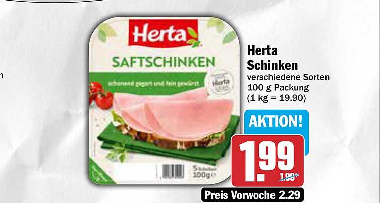 Herta Schinken verschiedene Sorten 100 g Packung