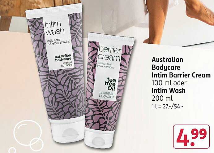 Australian Bodycare Intim Barrier Cream 100 ml oder Intim Wash 200 ml