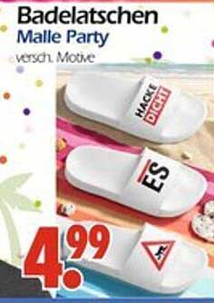 Badelatschen Malle Party verschiedene Motive