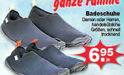 Badeschuhe Damen oder Herren, handelsübliche Größen, schnell trocknend
