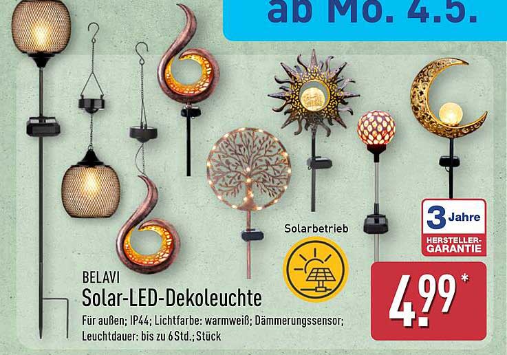 BELAVI Solar-LED-Dekoleuchte