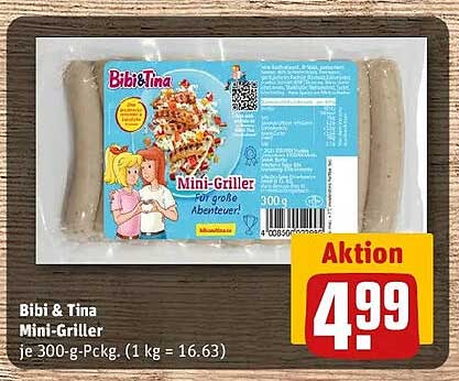 Bibi & Tina Mini-Griller je 300-g-Packung (1 kg = 16.63)