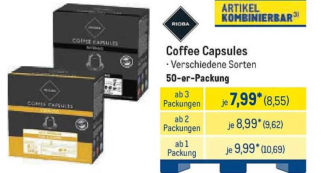 Coffee Capsules • Verschiedene Sorten 50-er-Packung