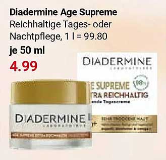 Diadermine Age Supreme Reichhaltige Tages- oder Nachtpflege, 1 l = 99.80 je 50 ml