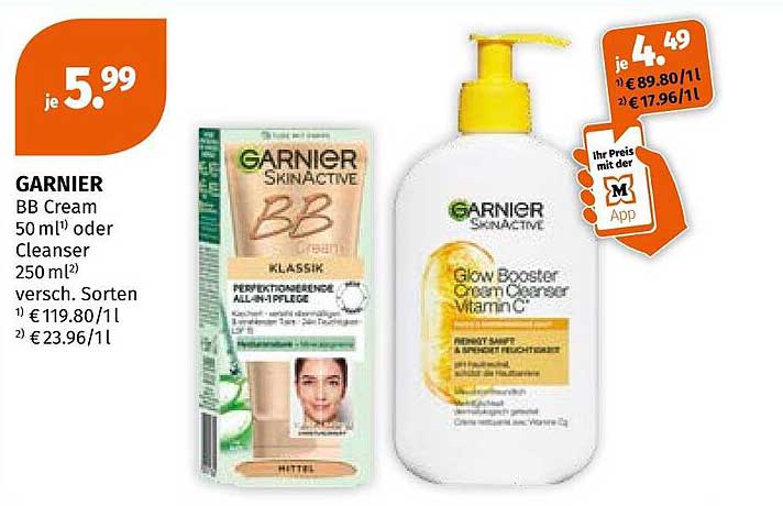 GARNIER BB Cream 50 ml oder Cleanser 250 ml, versch. Sorten