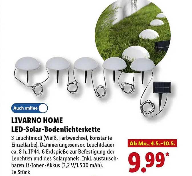 LIVARNO HOME LED-Solar-Bodenlichterkette