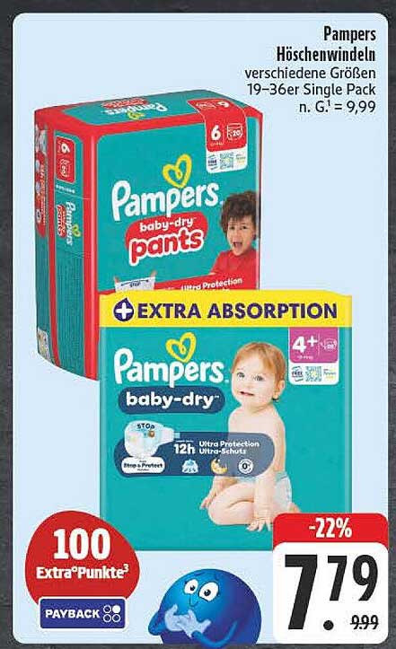 Pampers Höschenwindeln verschiedene Größen 19–36er Single Pack
