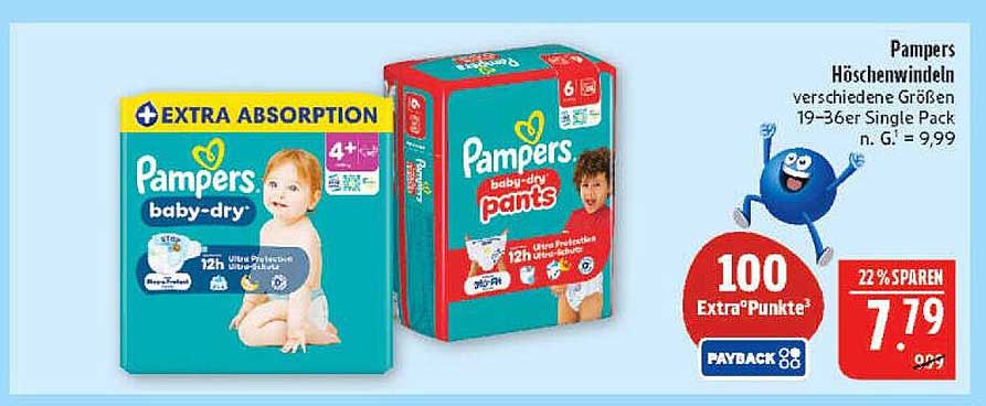 Pampers Höschenwindeln verschiedene Größen 19-36er Single Pack