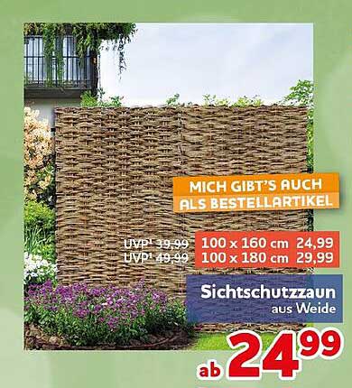 Sichtschutzzaun aus Weide